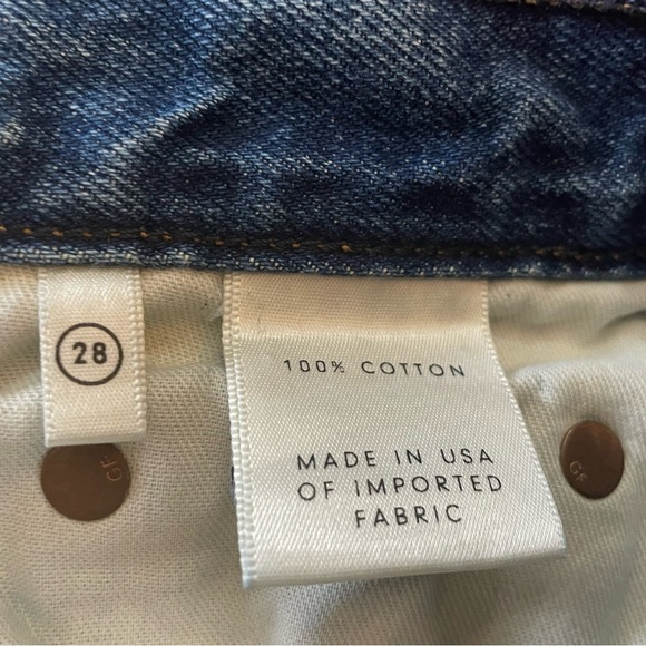 GRLFRND Helena Straight Leg Raw Step Hem Blue Denim Jean Size 28 - Picture 11 of 12